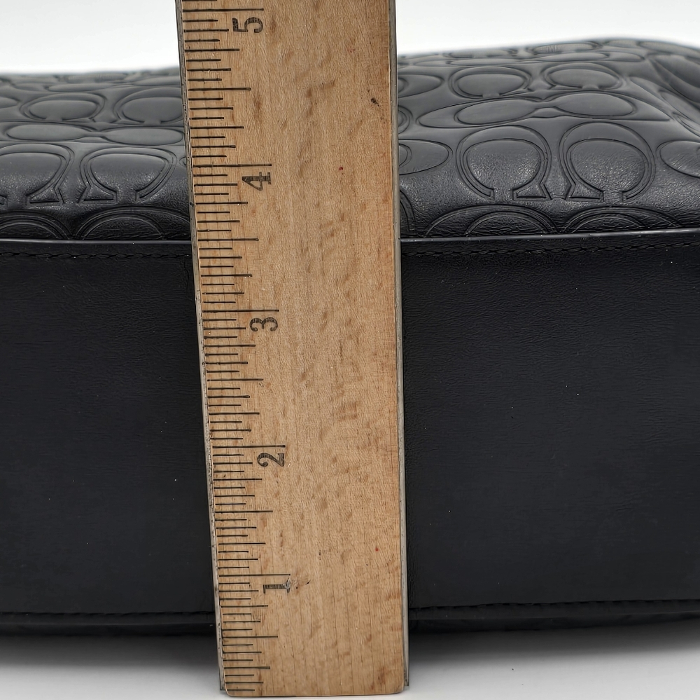 Coach Camera Bag w/ Signature Embossed Leather in Black, EUC - Picture 13 of 15